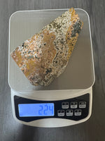 8th Vein Ocean Jasper Slab #24 – Pink, Golden & White Orbs