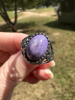 Natural Charoite Ring #14