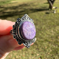 Natural Charoite Ring #36
