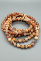 Fire Agate 6mm Bracelet Three Piece Set