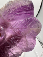 Purple Fluorite Decorative Carved Heart with Stand #7
