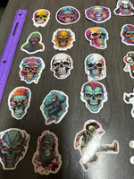 Retro Skull Stickers set of 53