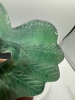 Green Fluorite Decorative Carved Heart with Stand #3