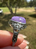 Natural Charoite Ring #17