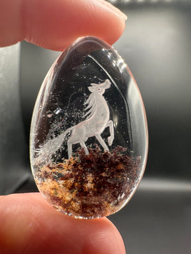 Beautiful Horse Garden Quartz Inner Scene Carving #3
