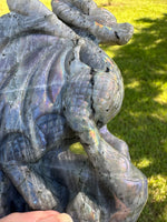 Labradorite Dragon Castle Carving