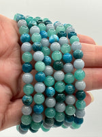 Amazonite, Apatite, and Angelite 6mm Bracelets