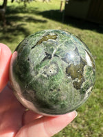 Natural Green Diopside Crystal Sphere 327g – Polished Gemstone #3