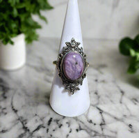 Natural Charoite Ring #9