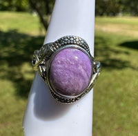 Natural Charoite Ring #8