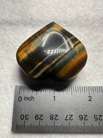 Natural Blue Tiger Eye (Hawk's Eye) Polished Crystal Heart