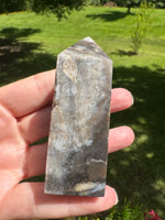 Black Chalcedony Sphalerite Obelisk Tower #1