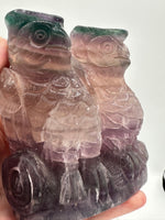 Carved Fluorite Owls