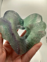 Rainbow Fluorite Decorative Carved Heart with Stand #5