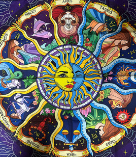Astrological Symbols Sun and Moon Altar/Tarot Cloth