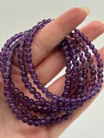 Natural Amethyst 4mm 7.5” Bracelet