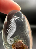 Beautiful Seahorse Garden Quartz Inner Scene Carving #9