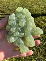 Prehnite mixed with Green Tourmaline Raw Specimen #1