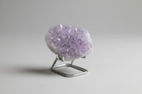 Lavender Amethyst Cluster with Polished Agate Freeform