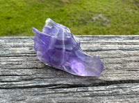 Purple Fluorite Dragon Head Carving