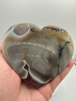 Large Amethyst Dendritic Agate Heart with Stand #3