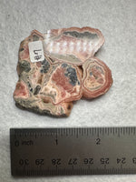 Rhodochrosite Slab #7 – Pink Banded Rhodochrosite with Black Matrix & Natural Cavities
