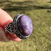 Natural Charoite Ring #35