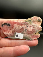 Natural Rhodochrosite Slab #11 – Pink Banded Patterns, Orb Formations & Matrix