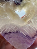 Rainbow Fluorite Decorative Carved Heart with Stand #8