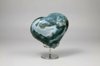 Moss Agate Carved Heart #1