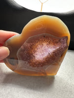 Large Amethyst Agate Heart with Stand #4