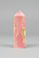 Rhodochrosite Four-Sided Tower #8 – Rosy Pink with Cream & Natural Matrix