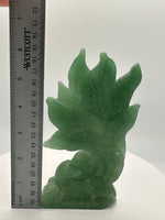 Green Aventurine Nine-Tailed Fox Carving