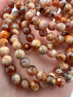 Fire Agate 6mm Bracelet Three Piece Set