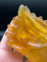 Natural Golden Yellow Fluorite Dragon Head Carving #1 – 382g