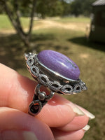 Natural Charoite Ring #18