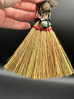 Rose Quartz & Green Aventurine Decorative Crystal Broom with Bee