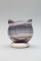 Cat Head Shape Rainbow Fluorite Bowl Carving #2