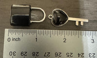 Black Obsidian Key and Lock Pendant Set