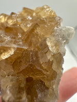 Golden Cube Fluorite Cluster – Moscona Mine, Spain Specimen #2