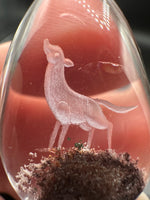 Beautiful Wolf Garden Quartz Inner Scene Carving with Rainbow #1