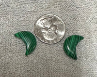 Malachite Imitation Moon Pair