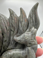 Labradorite Nine-Tailed Fox – Purple, Pink & Orange Flash
