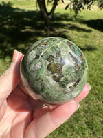 Natural Green Diopside Crystal Sphere 327g – Polished Gemstone #3