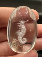 Beautiful Seahorse Garden Quartz Inner Scene Carving #1