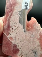 Natural Rhodochrosite Slab #18 – Pink Banded Mineral Specimen with Gray Matrix