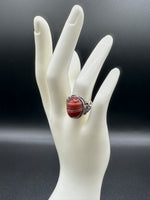Vintage Style Carnelian Stainless Steel Adjustable Ring #2