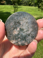 Moss Agate Polished Round Slice #29