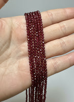 Natural 3mm Faceted Garnet Necklace