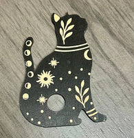 Cat Crystal Ball Wooden Display Stand